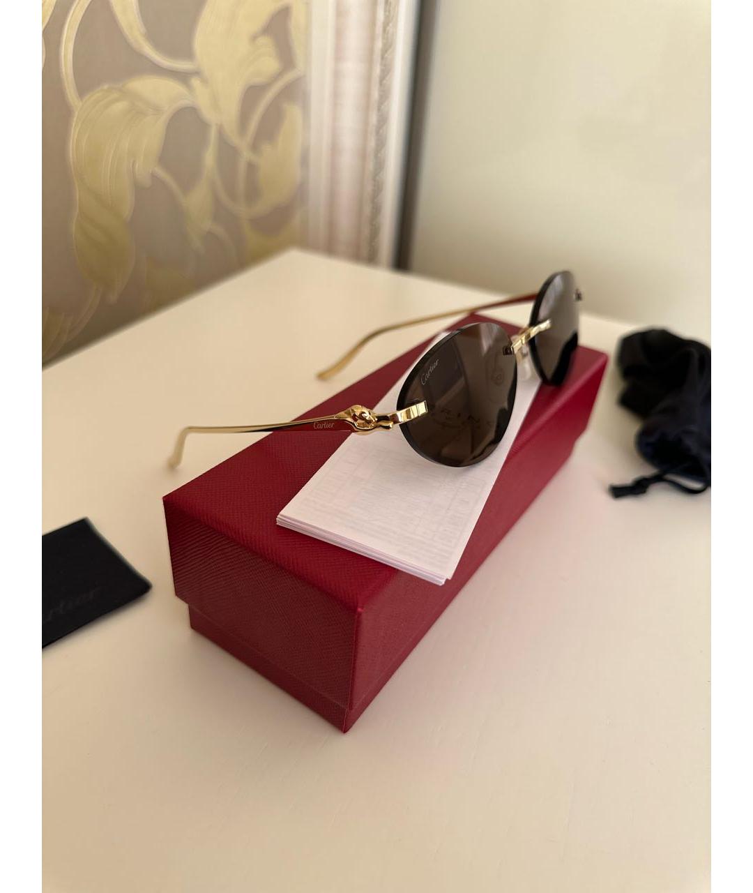CARTIER Серые металлические солнцезащитные очки, фото 3