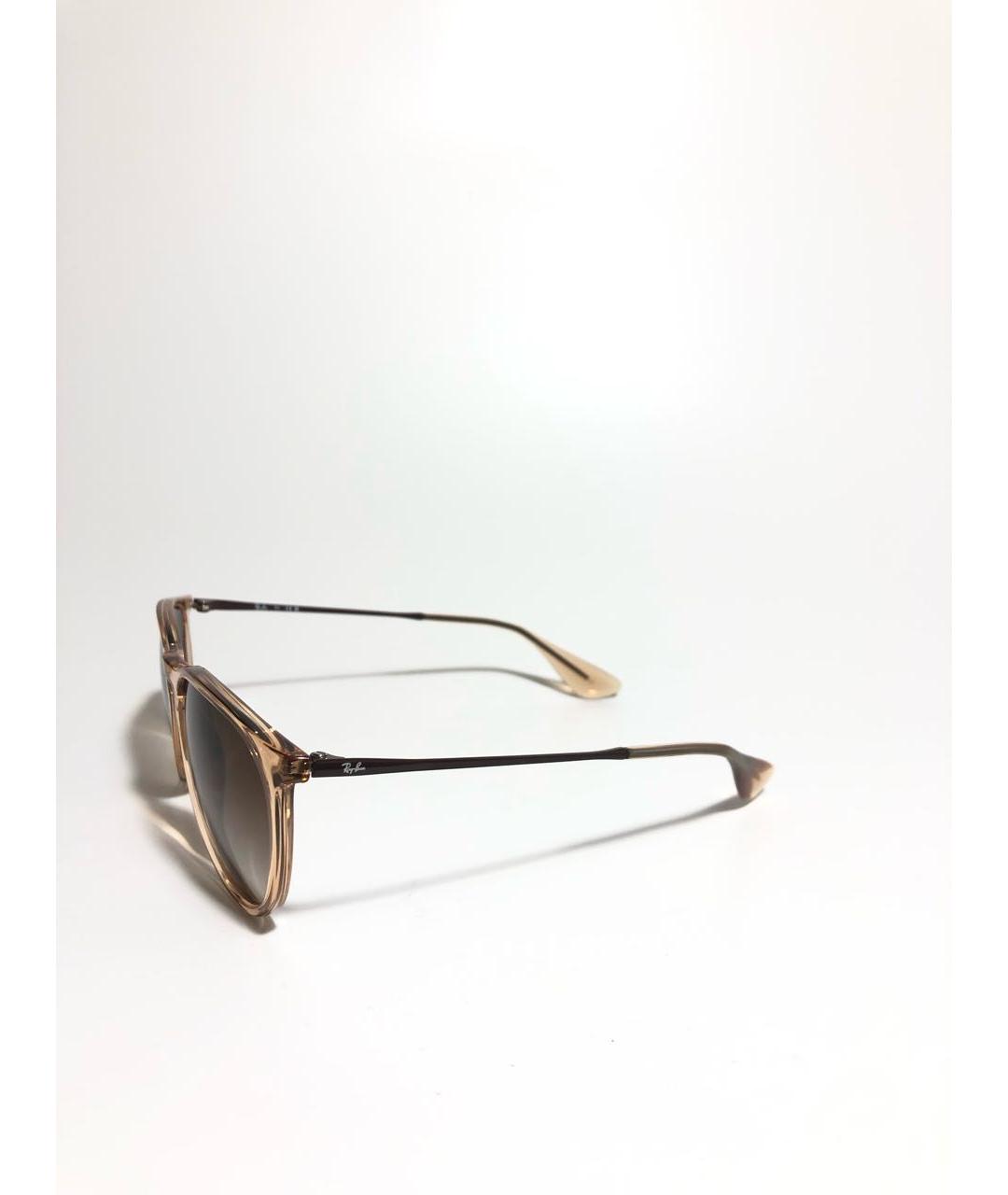 RAY BAN Коричневые пластиковые солнцезащитные очки, фото 2
