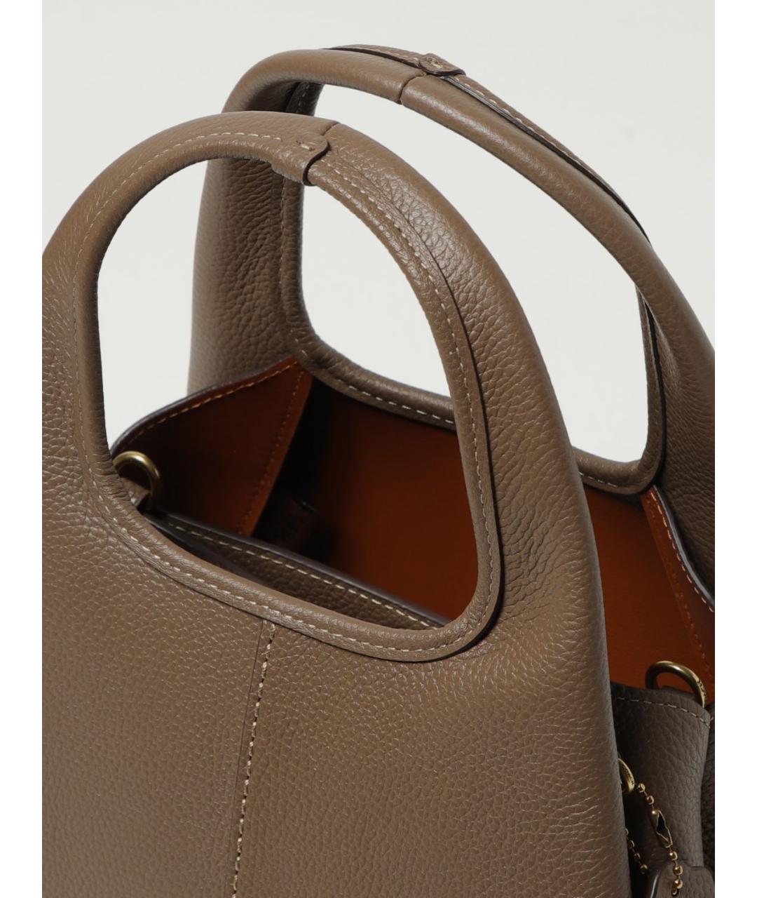 COACH Коричневая кожаная сумка тоут, фото 3