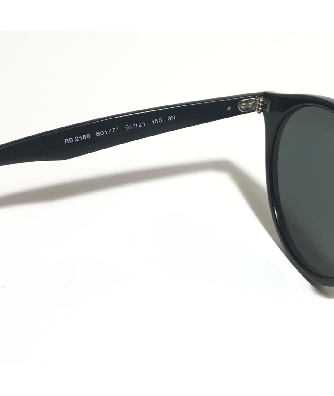 RAY BAN Черные пластиковые солнцезащитные очки, фото 4