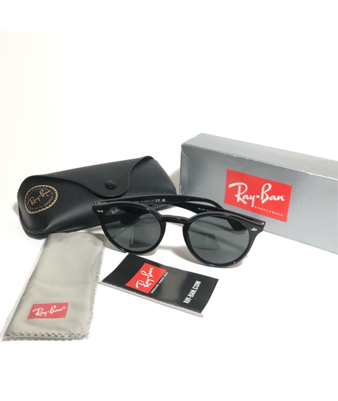 RAY BAN Черные пластиковые солнцезащитные очки, фото 5