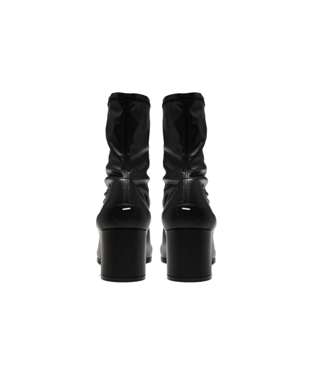 MAISON MARGIELA Черные кожаные сапоги, фото 5