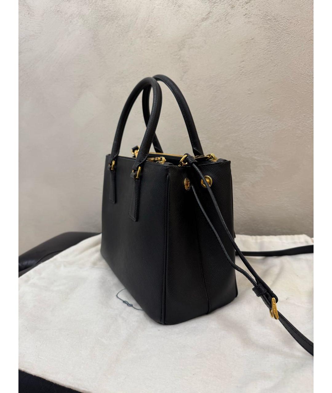 PRADA Черная кожаная сумка тоут, фото 2