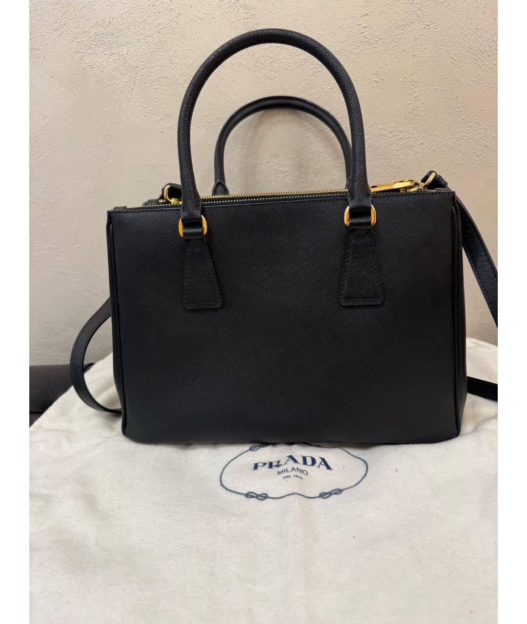 PRADA Черная кожаная сумка тоут, фото 3