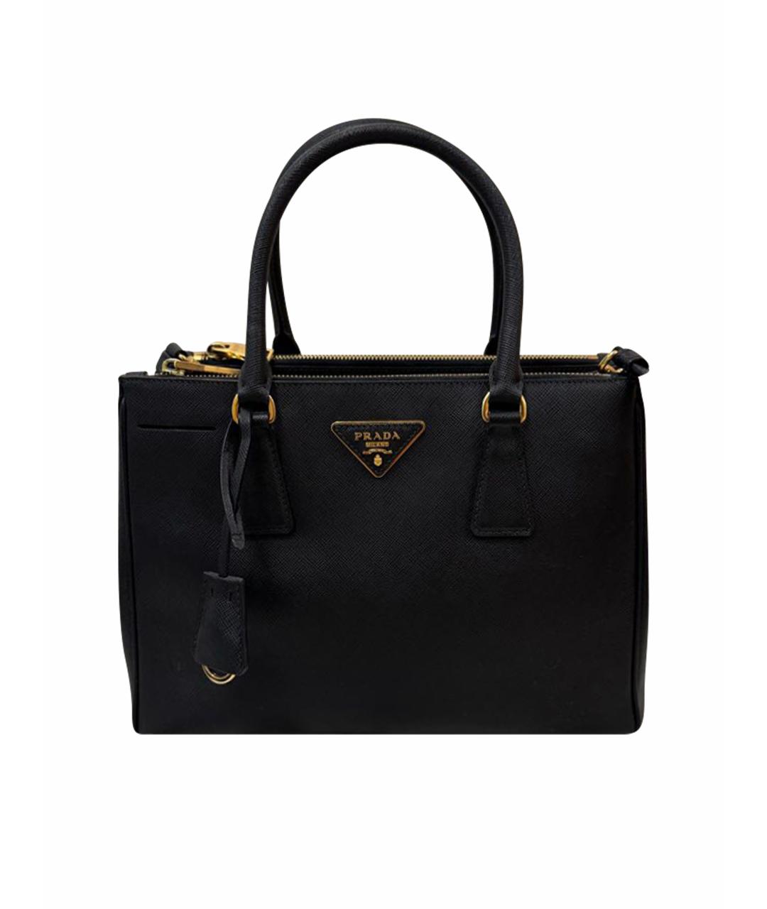 PRADA Черная кожаная сумка тоут, фото 1