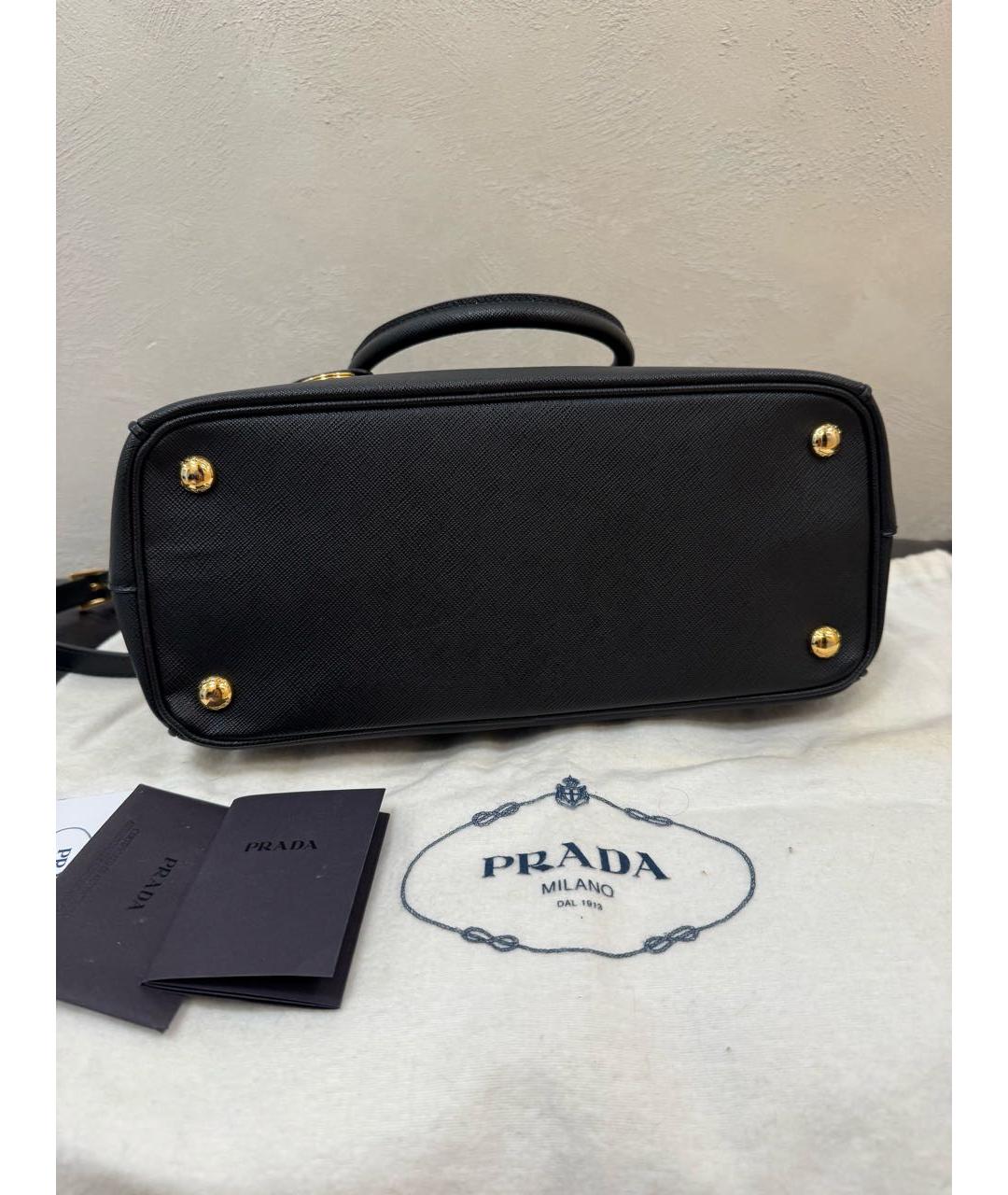 PRADA Черная кожаная сумка тоут, фото 6
