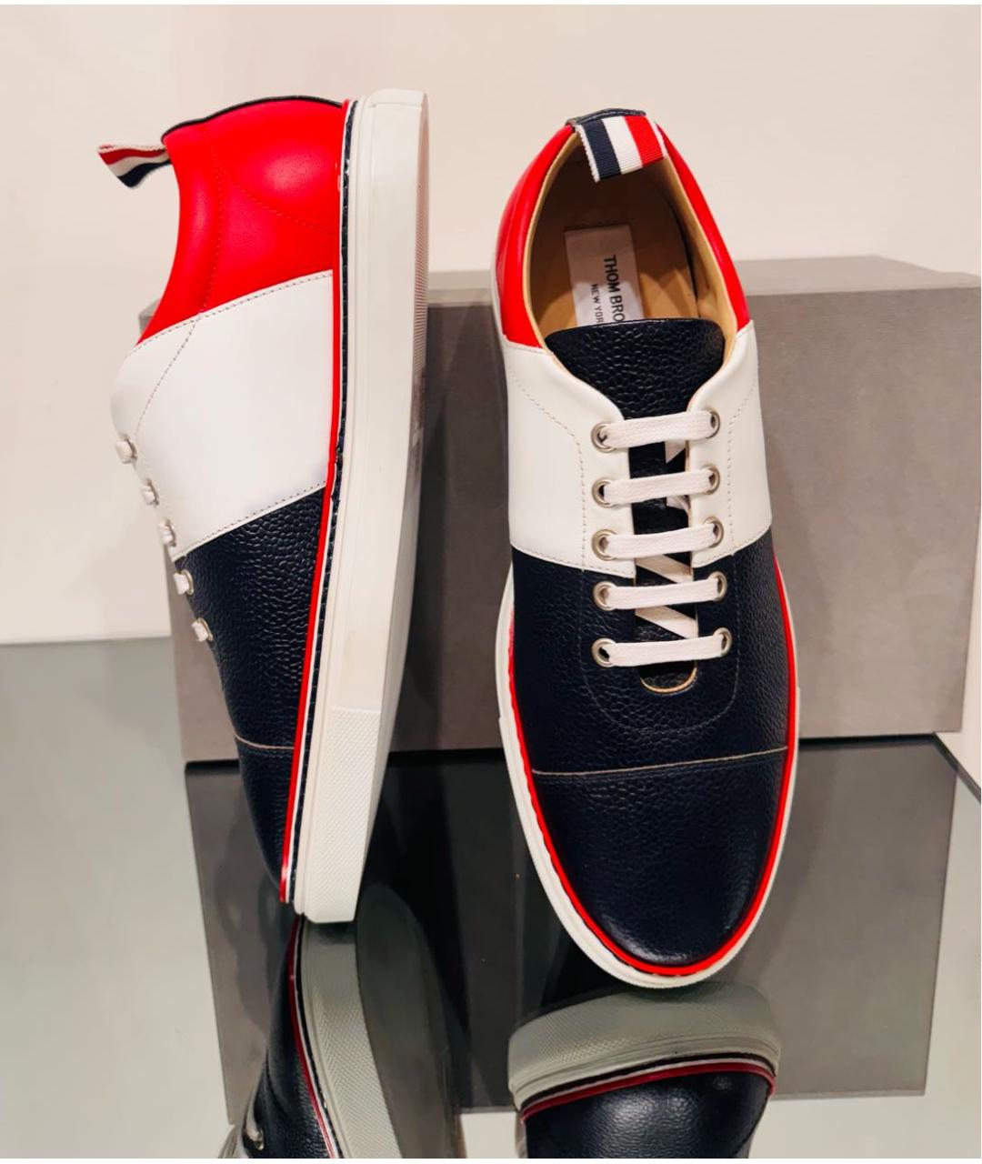 THOM BROWNE Мульти кожаные низкие кроссовки / кеды, фото 6