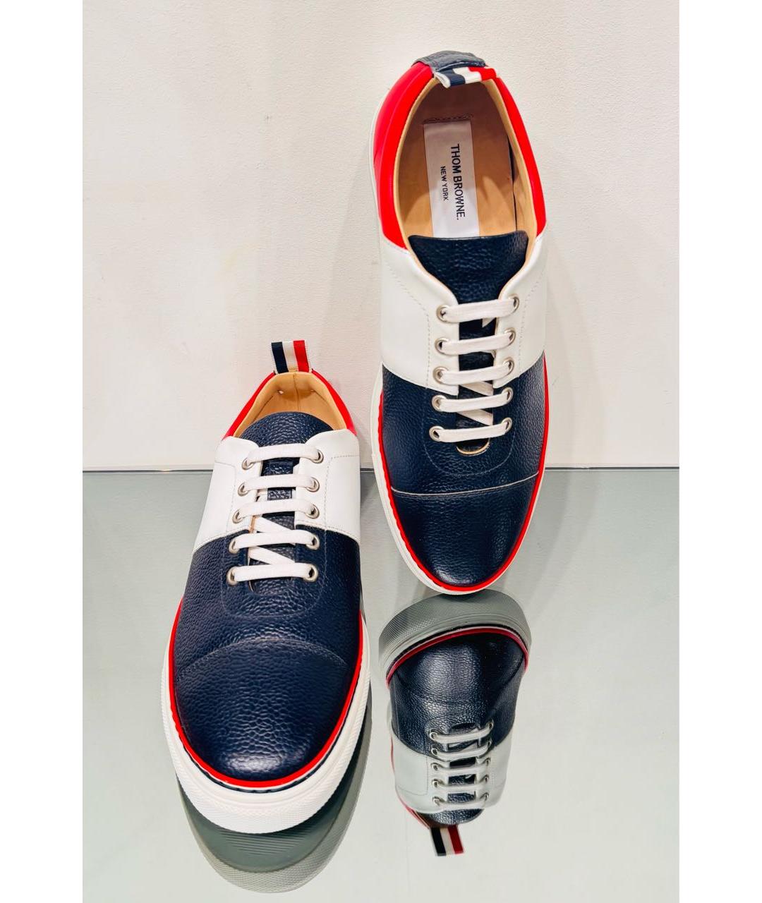 THOM BROWNE Мульти кожаные низкие кроссовки / кеды, фото 3