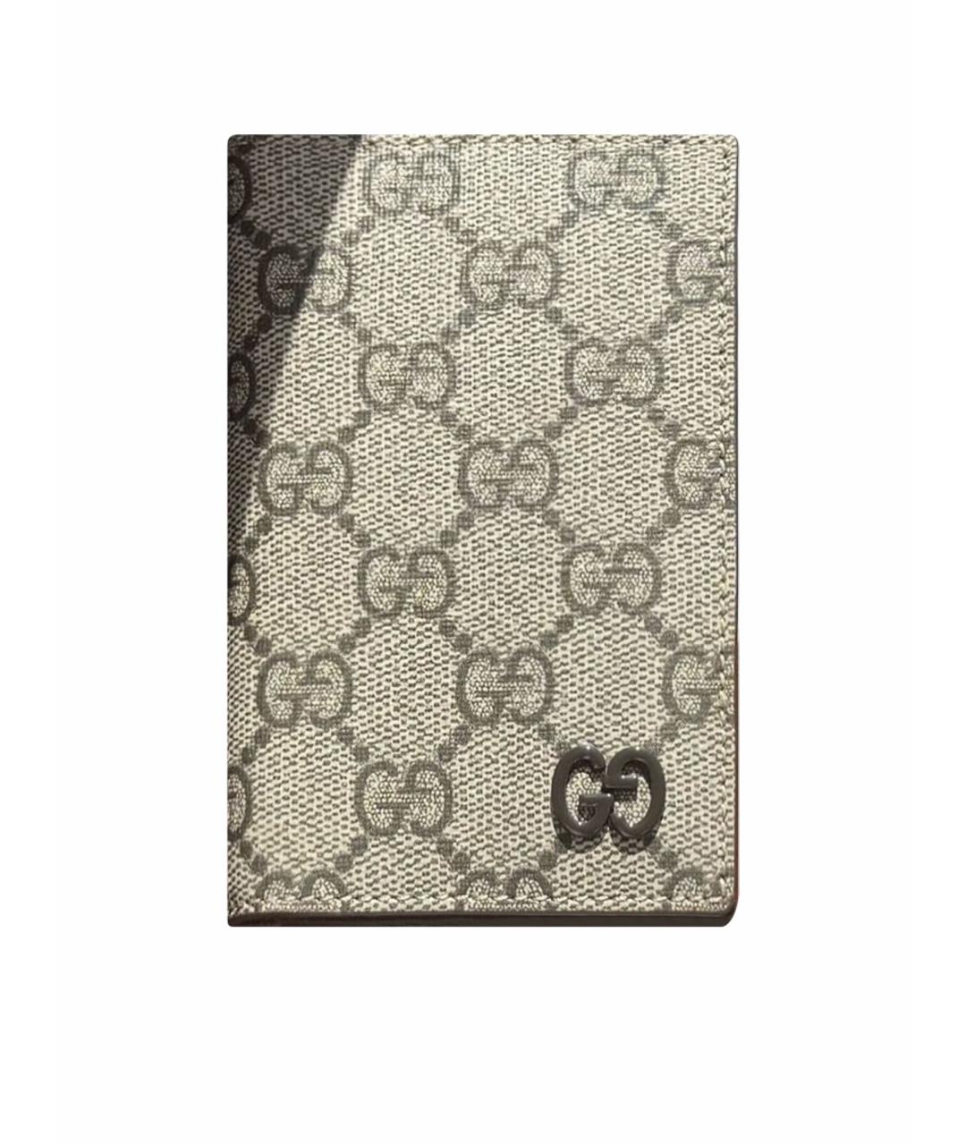 GUCCI Бежевый кожаный кардхолдер, фото 1