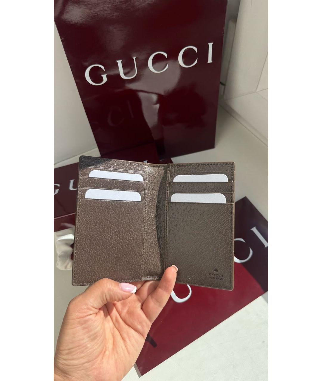 GUCCI Бежевый кожаный кардхолдер, фото 3