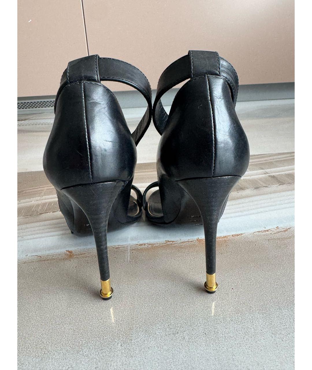 TOM FORD Черные кожаные босоножки, фото 4
