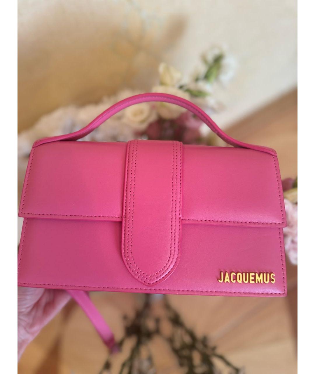 JACQUEMUS Фуксия кожаная сумка через плечо, фото 4