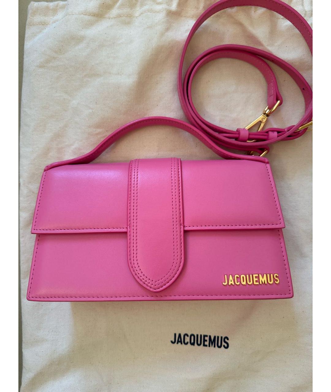 JACQUEMUS Фуксия кожаная сумка через плечо, фото 6