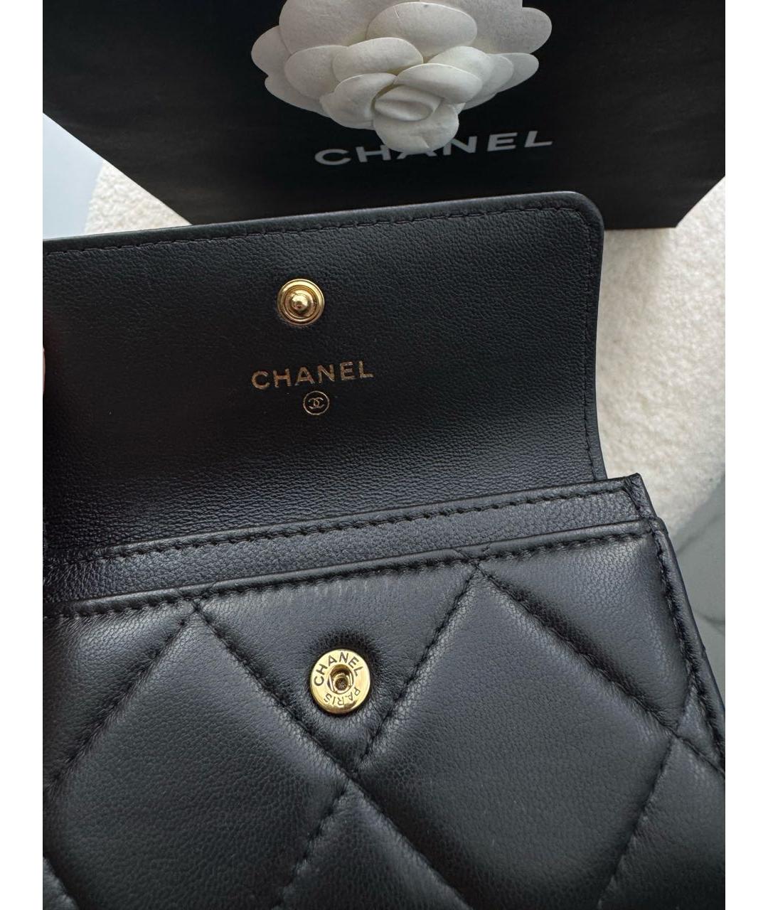 CHANEL Черный кожаный кардхолдер, фото 3
