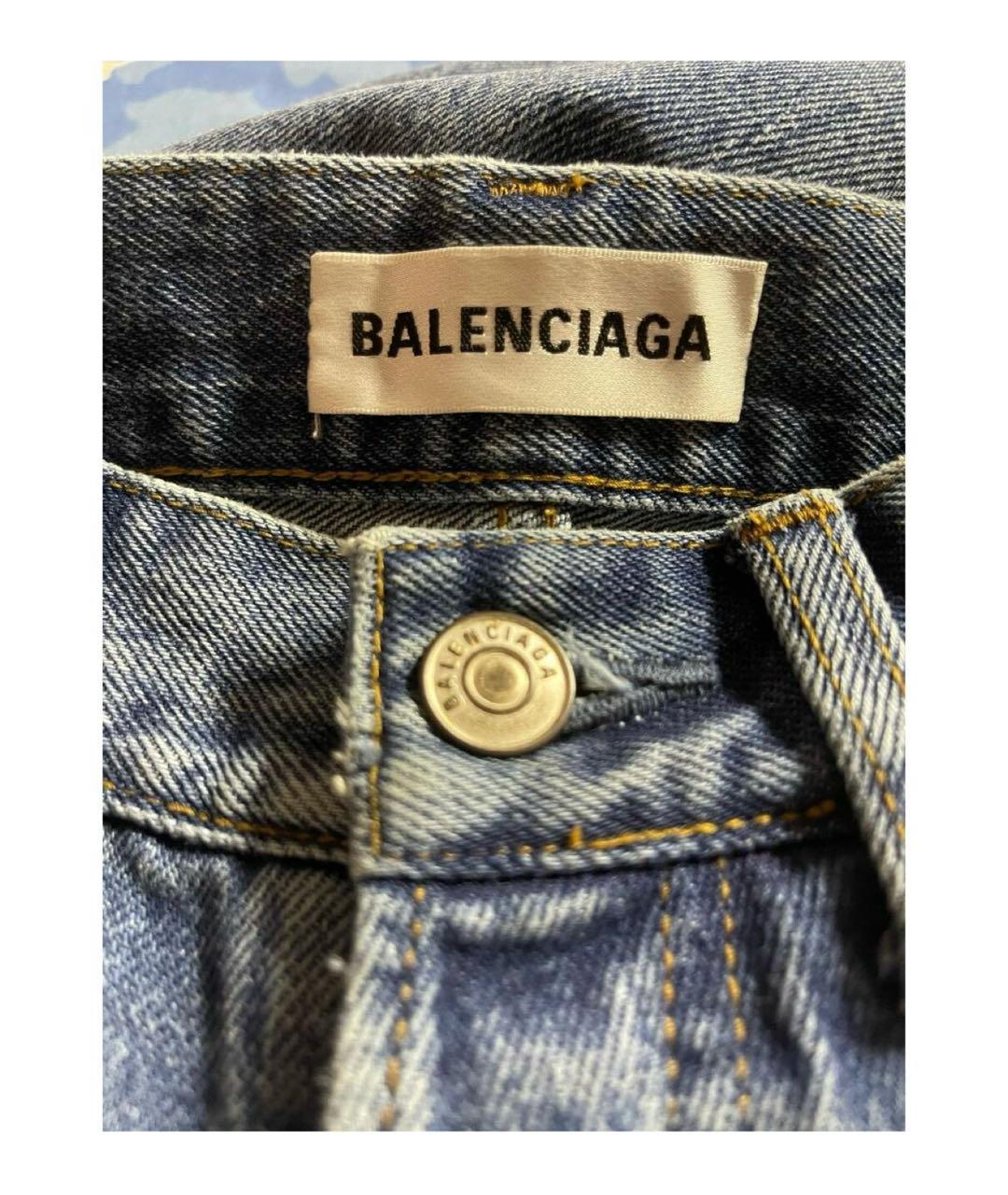 BALENCIAGA Синие хлопковые джинсы слим, фото 3
