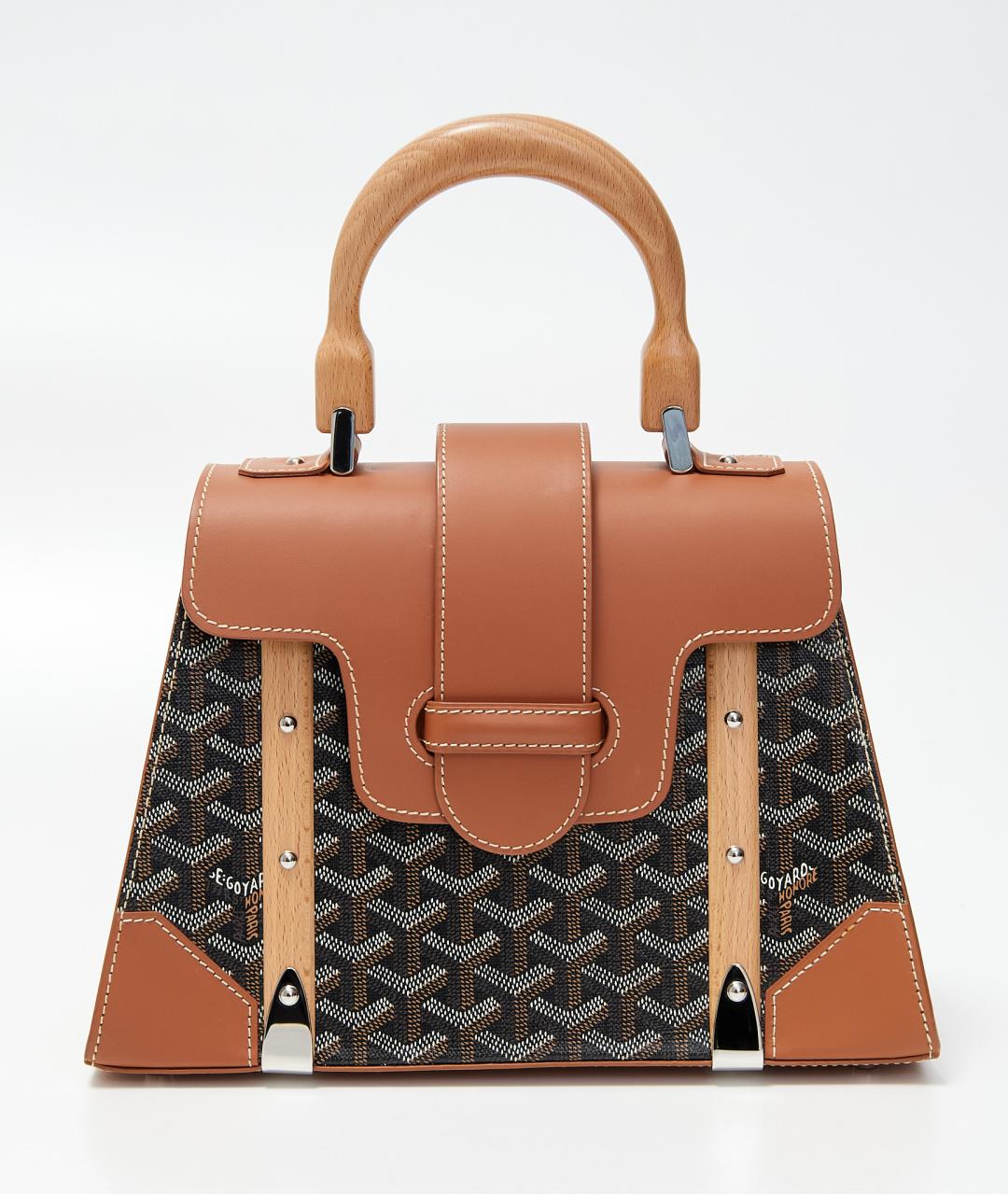 GOYARD Коричневая пелетеная сумка с короткими ручками, фото 8