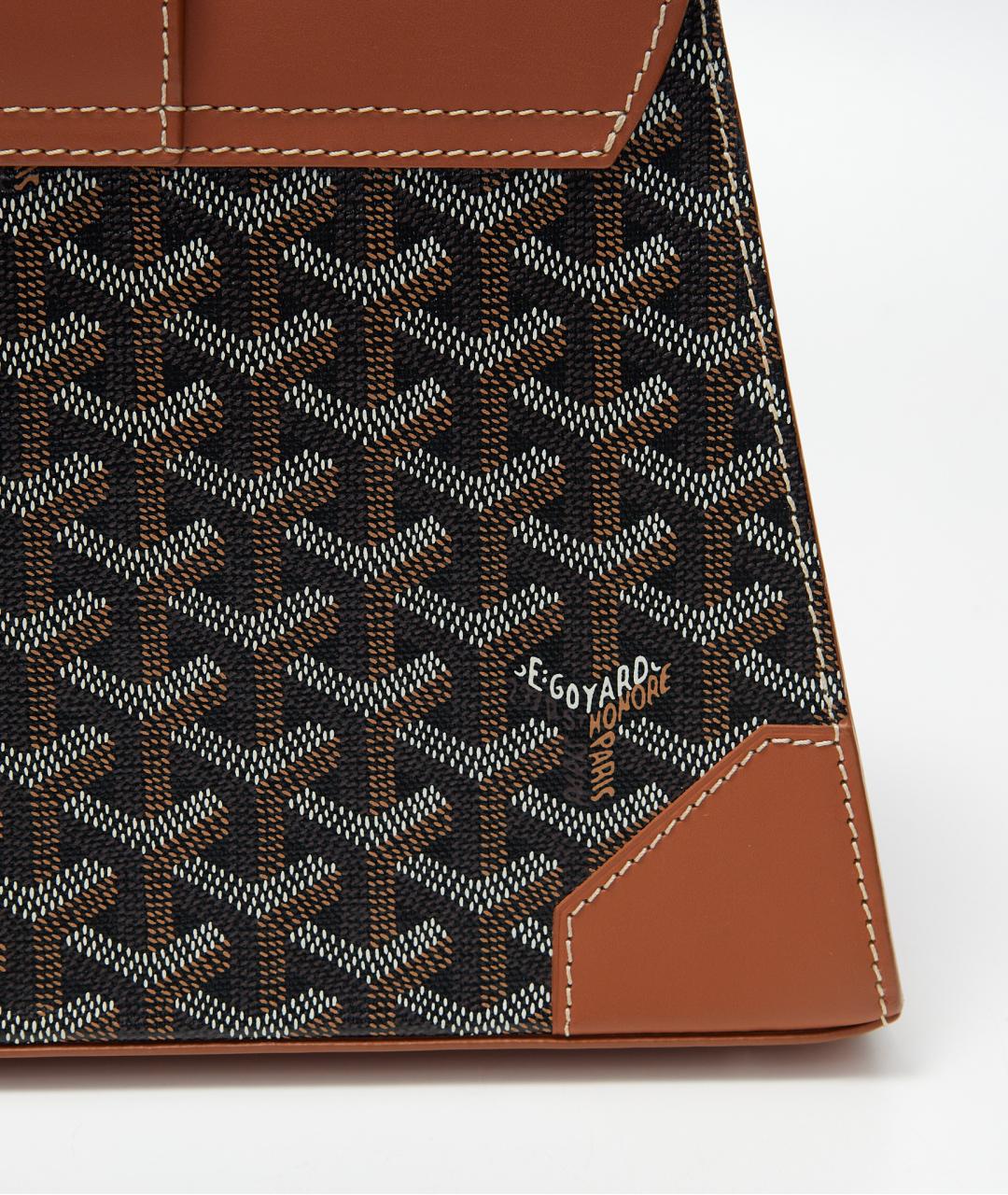 GOYARD Коричневая пелетеная сумка с короткими ручками, фото 6