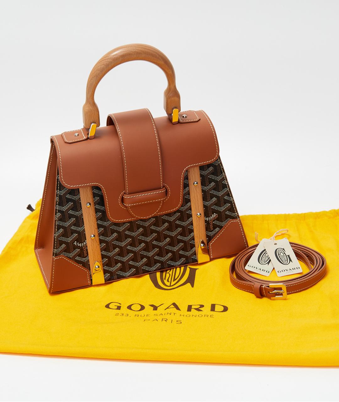 GOYARD Коричневая пелетеная сумка с короткими ручками, фото 7