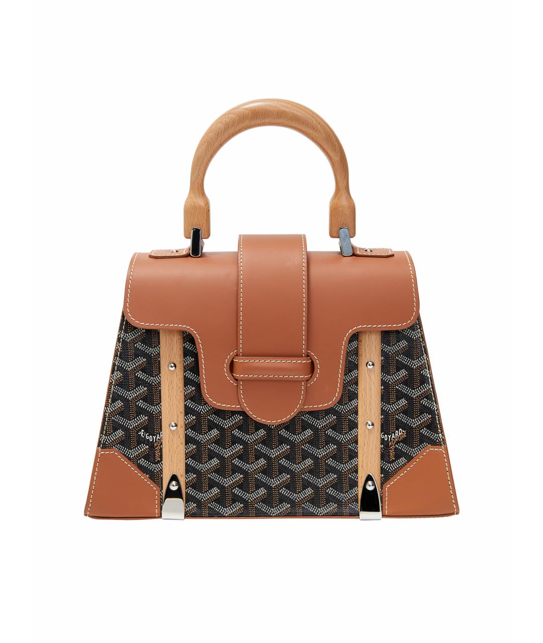 GOYARD Коричневая пелетеная сумка с короткими ручками, фото 1