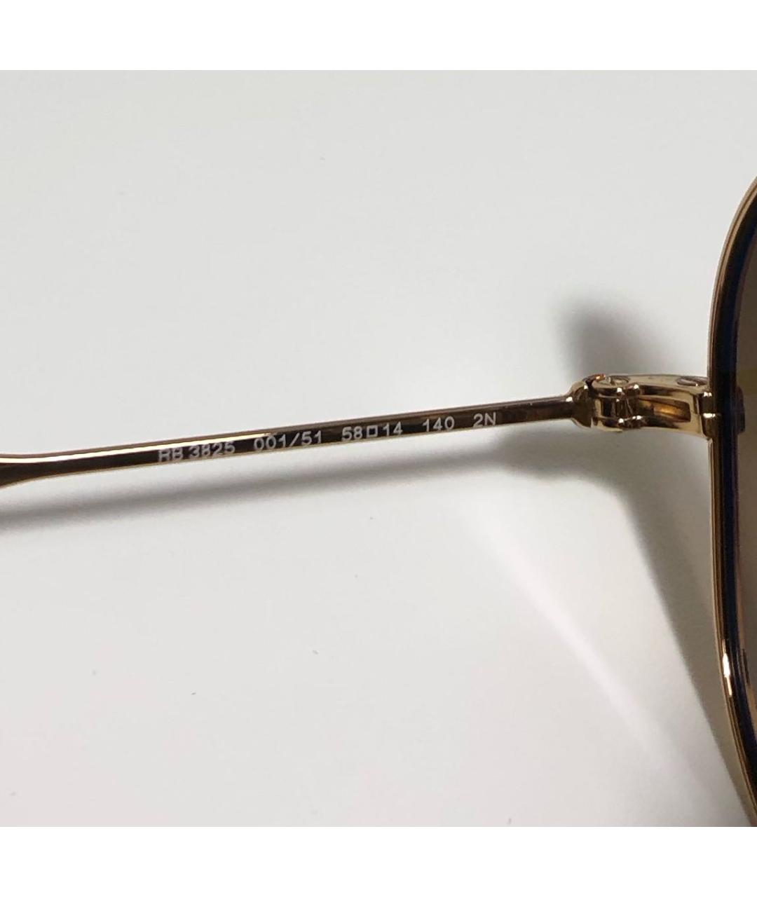 RAY BAN Золотые металлические солнцезащитные очки, фото 3