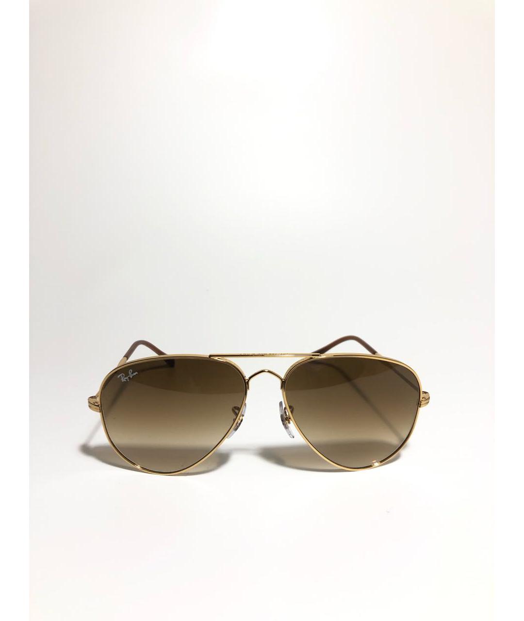 RAY BAN Золотые металлические солнцезащитные очки, фото 5