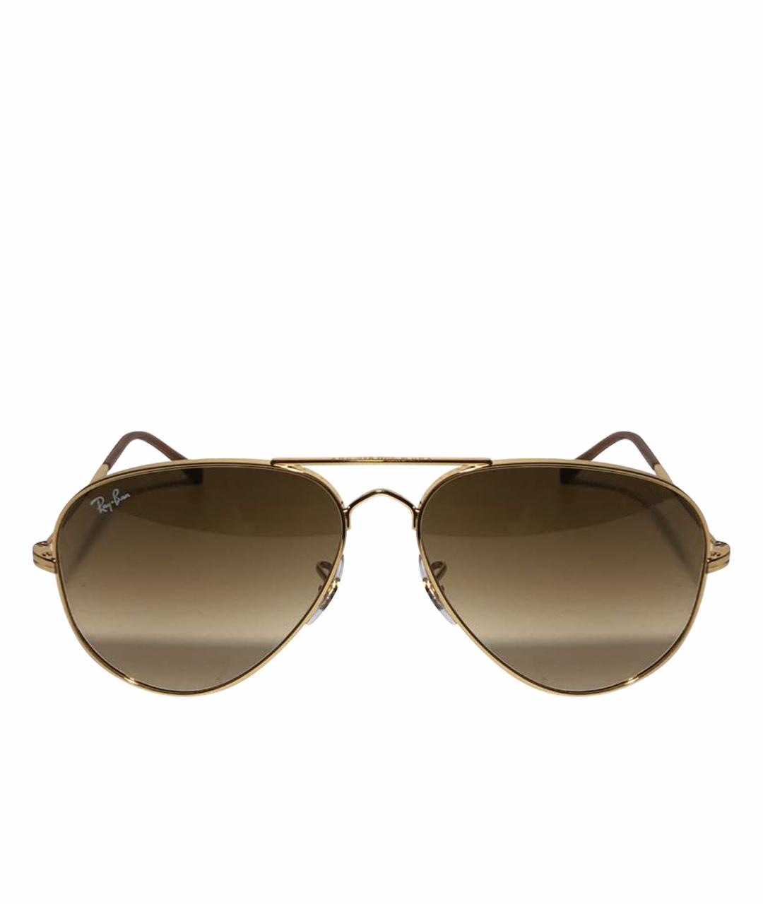 RAY BAN Золотые металлические солнцезащитные очки, фото 1