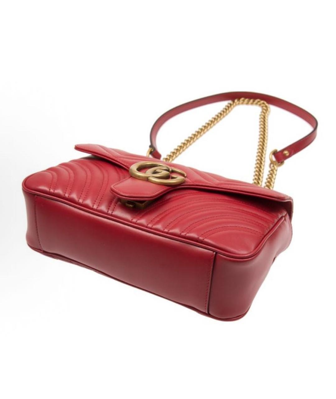 GUCCI Красная кожаная сумка через плечо, фото 4