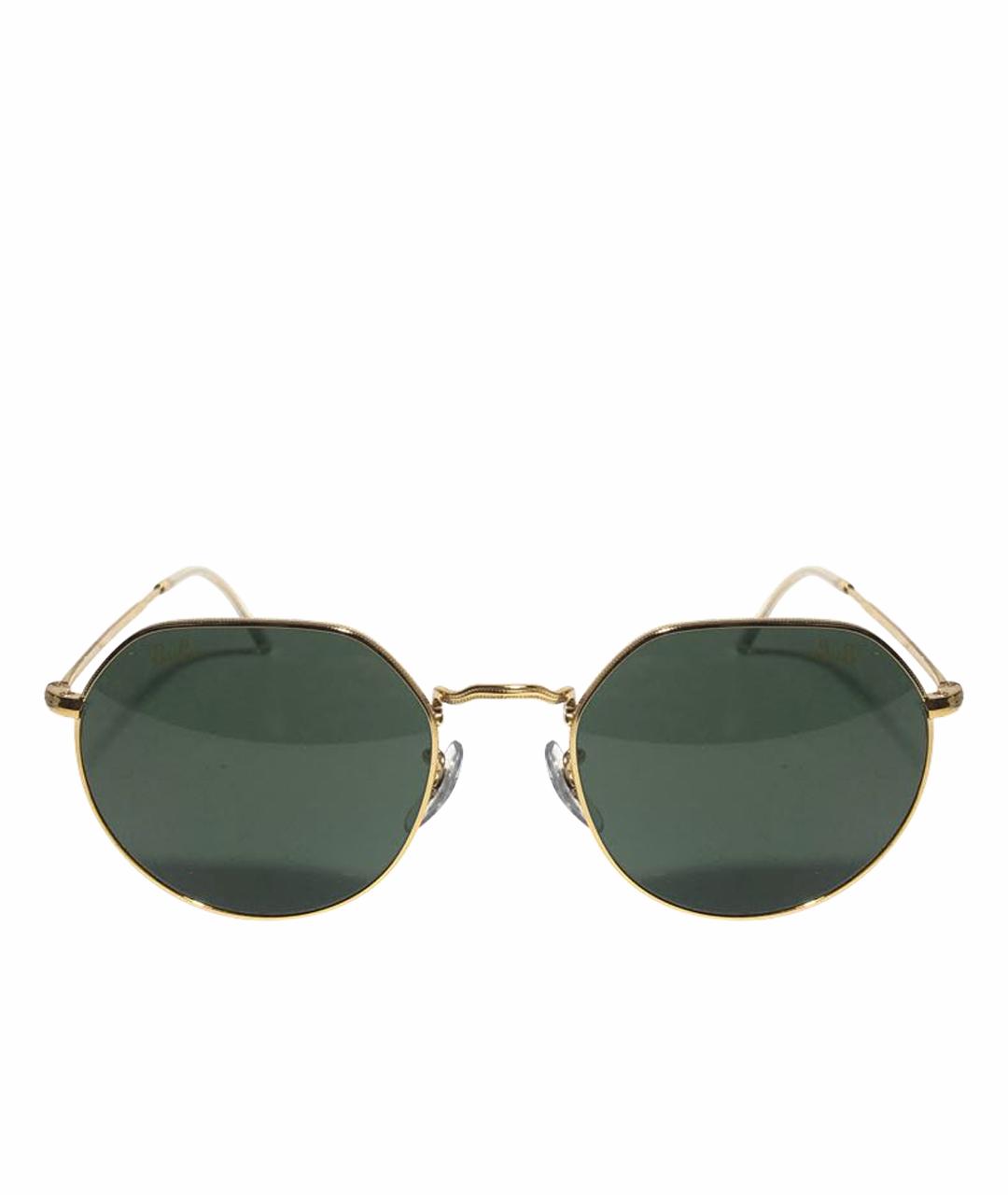 RAY BAN Золотые металлические солнцезащитные очки, фото 1