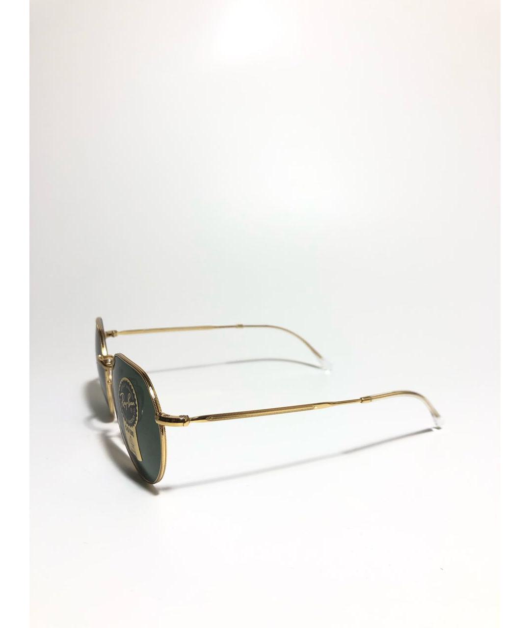RAY BAN Золотые металлические солнцезащитные очки, фото 2