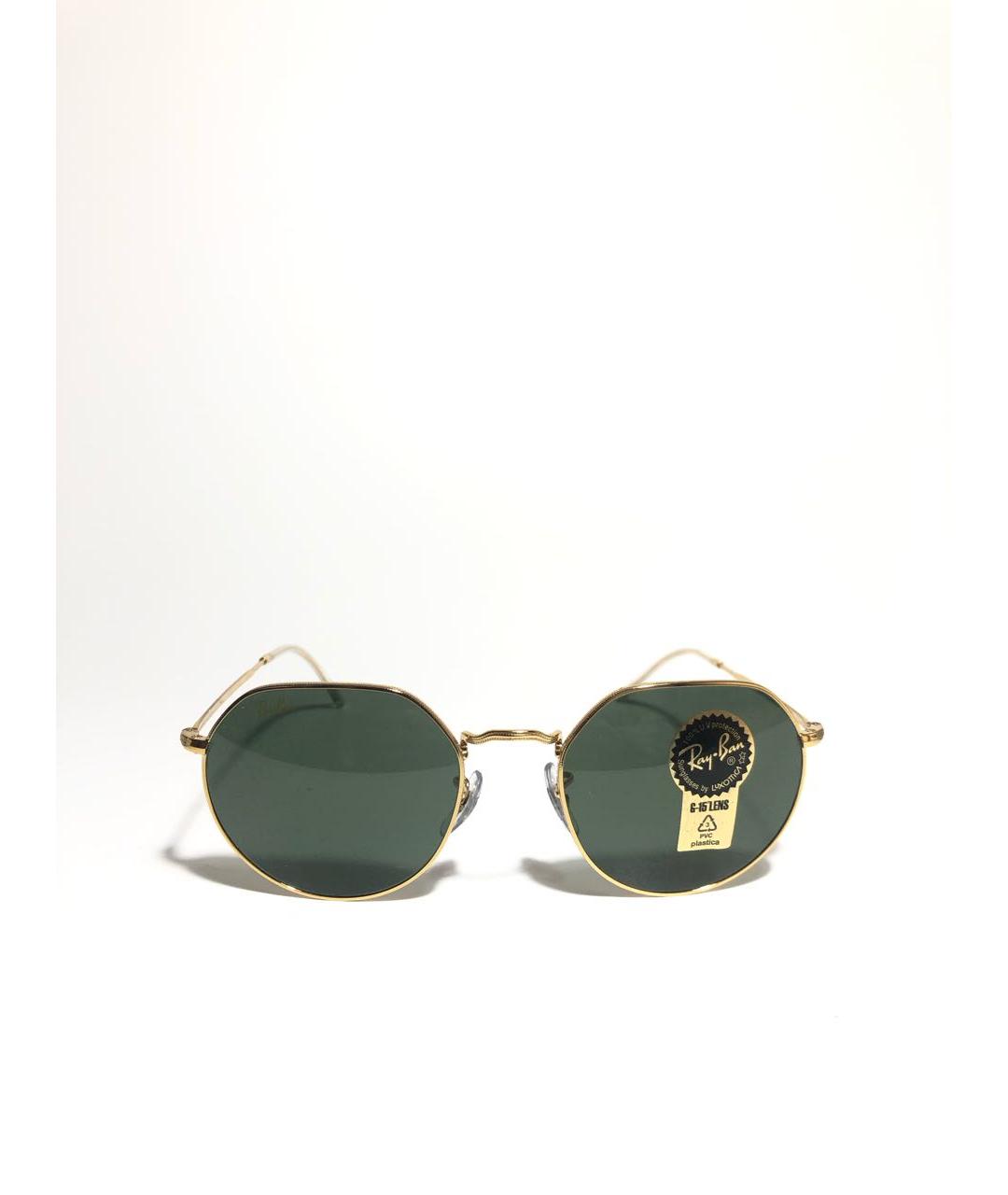 RAY BAN Золотые металлические солнцезащитные очки, фото 7