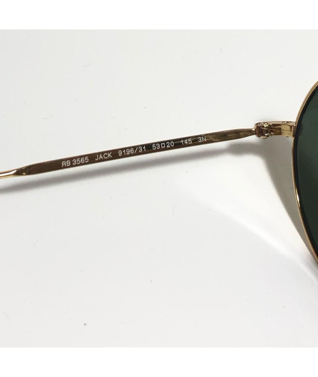 RAY BAN Золотые металлические солнцезащитные очки, фото 5