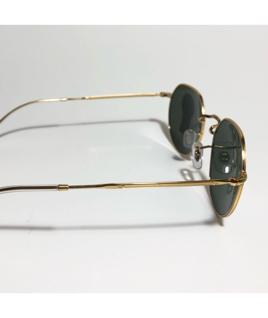 RAY BAN Золотые металлические солнцезащитные очки, фото 4