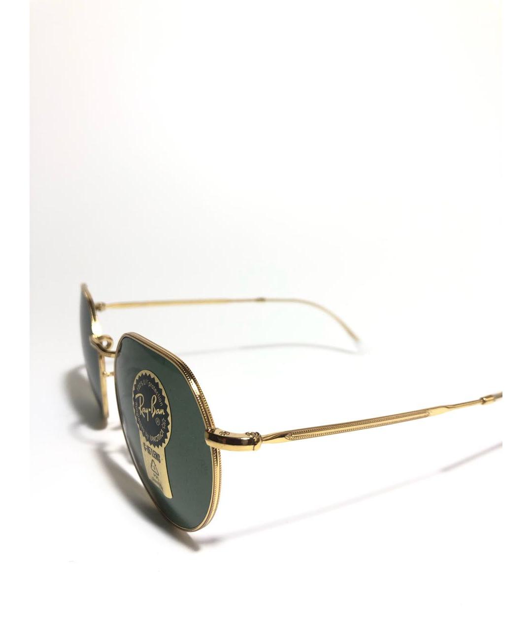 RAY BAN Золотые металлические солнцезащитные очки, фото 3
