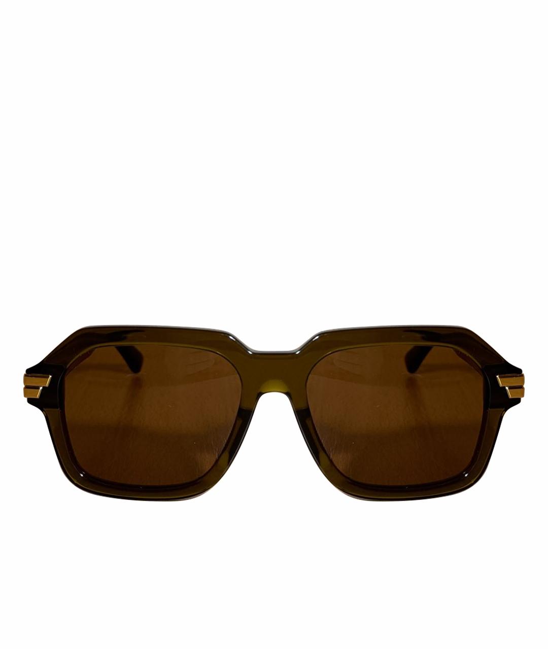 BOTTEGA VENETA Коричневые пластиковые солнцезащитные очки, фото 1