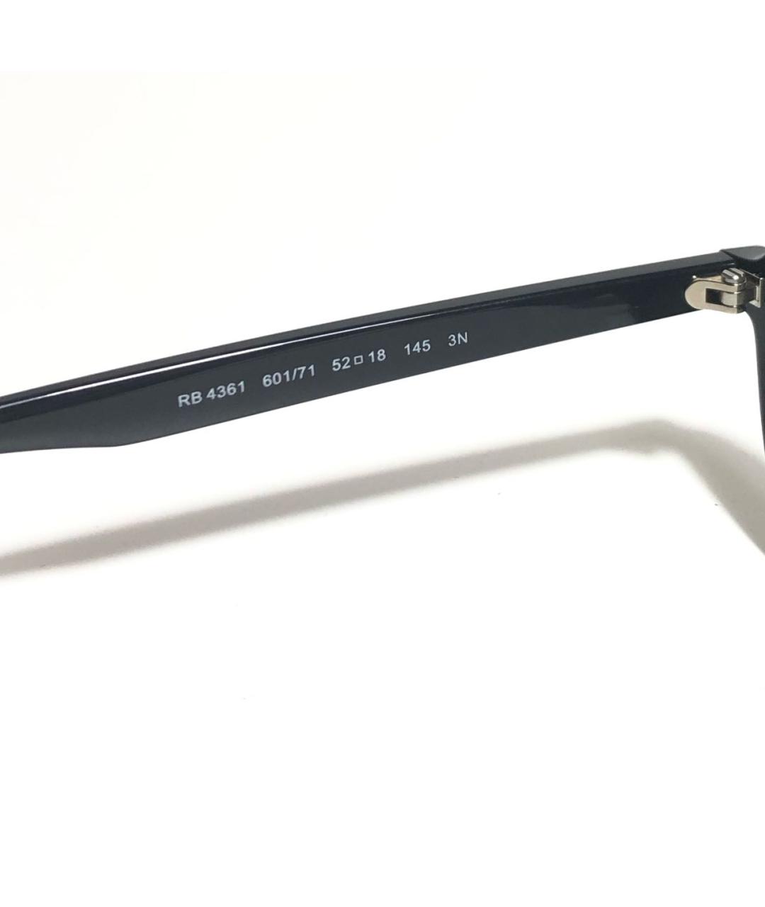 RAY BAN Черные пластиковые солнцезащитные очки, фото 4