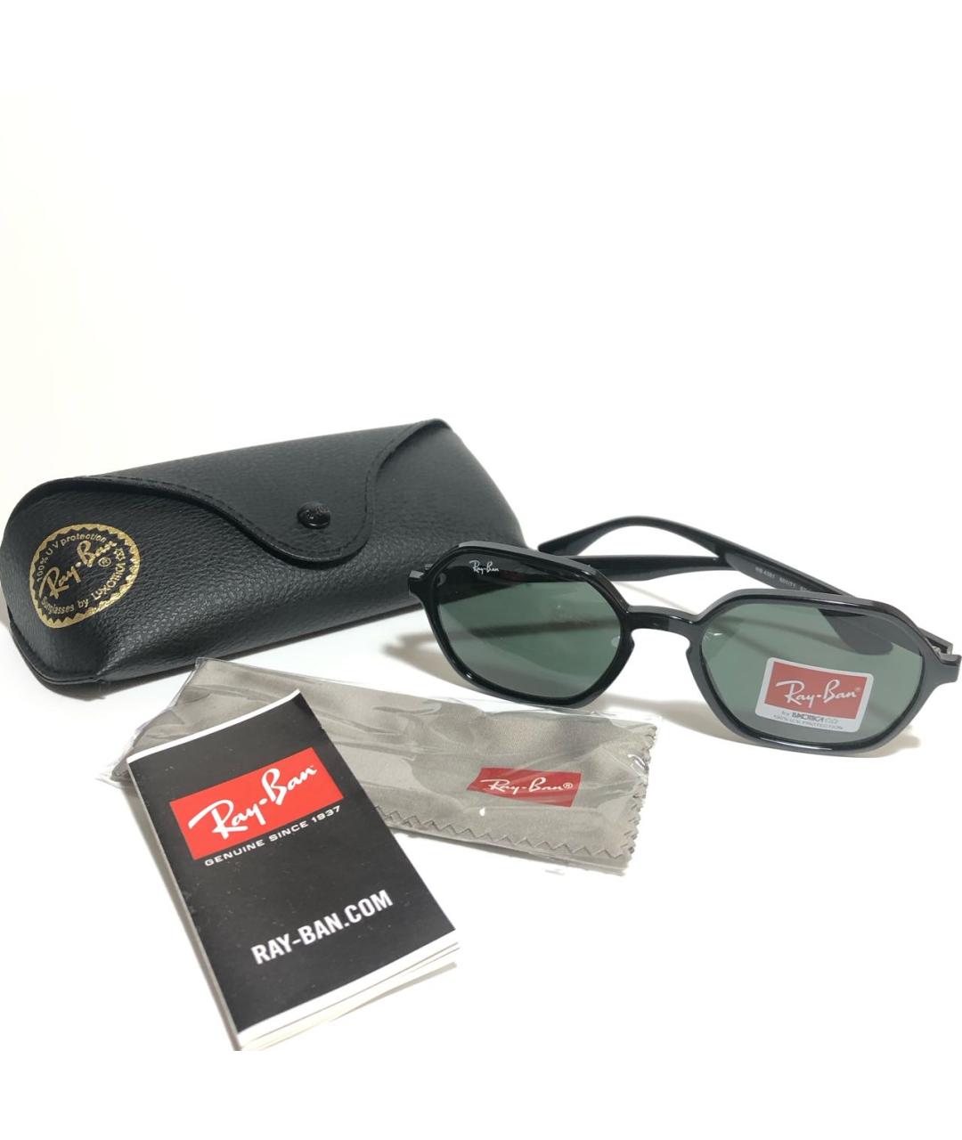 RAY BAN Черные пластиковые солнцезащитные очки, фото 5