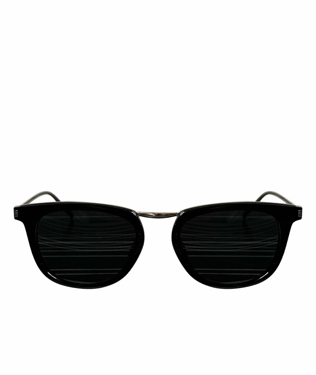 SAINT LAURENT Черные металлические солнцезащитные очки, фото 1