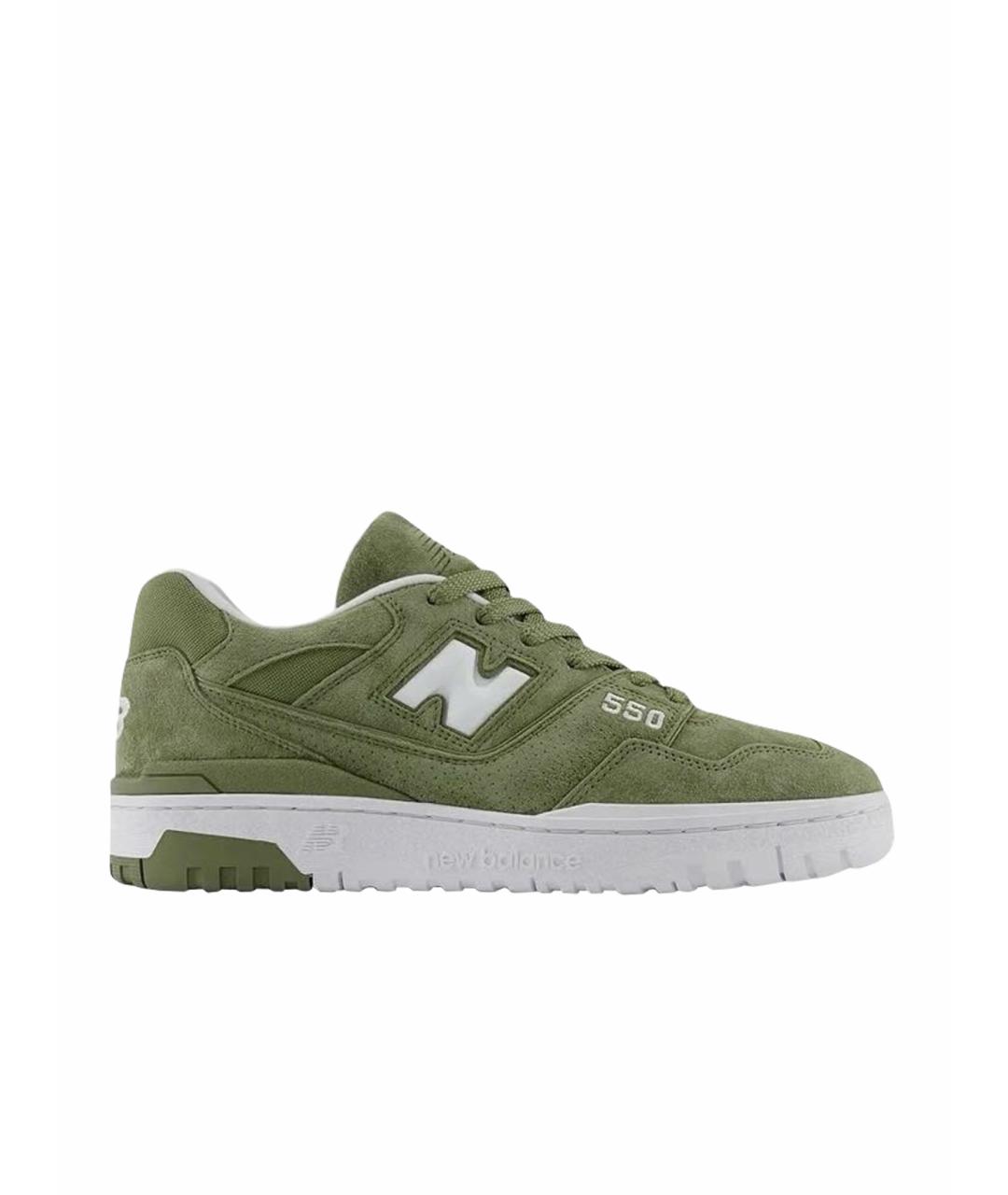 NEW BALANCE Зеленые замшевые кроссовки, фото 1