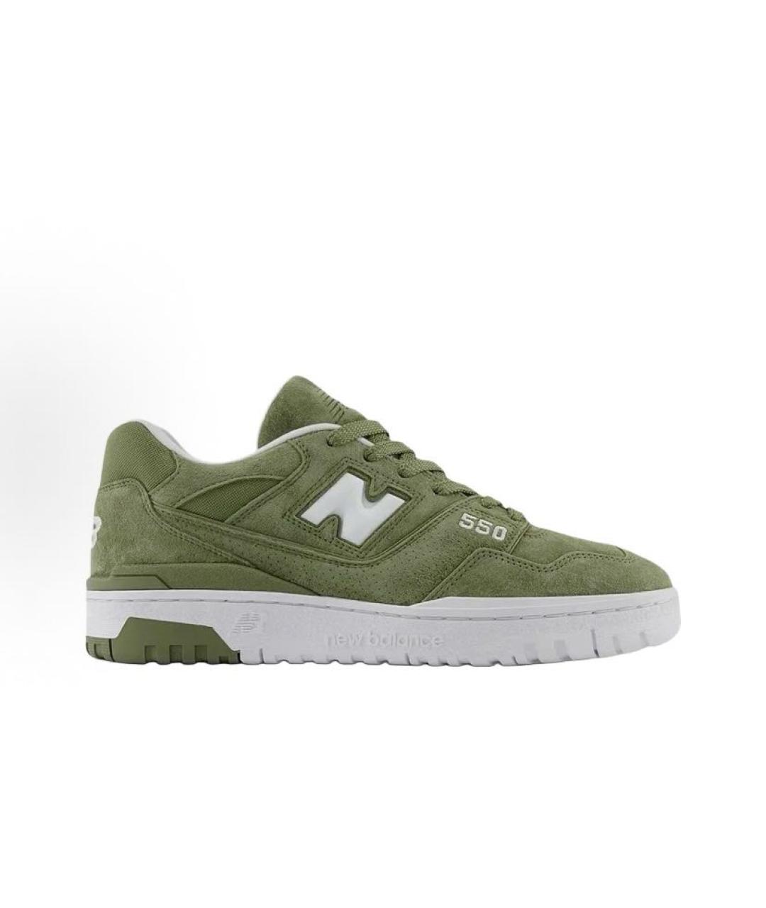 NEW BALANCE Зеленые замшевые кроссовки, фото 4