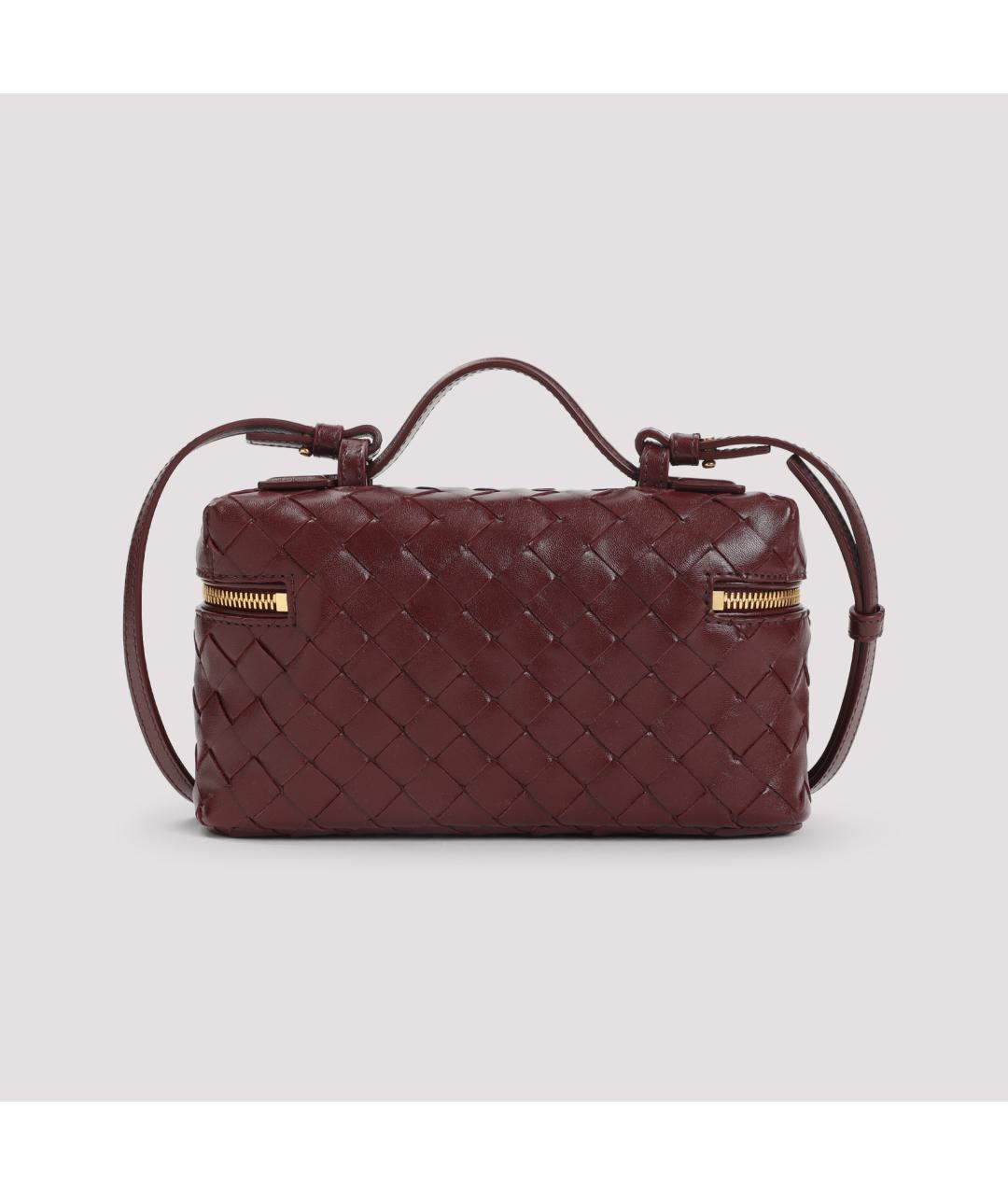 BOTTEGA VENETA Бордовая кожаная сумка с короткими ручками, фото 4