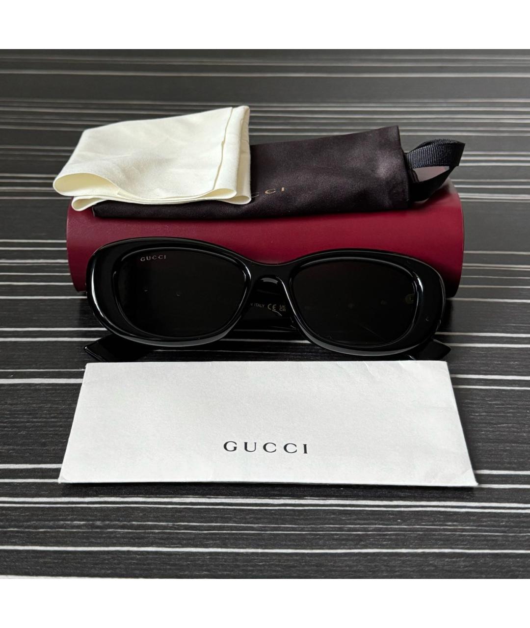 GUCCI Черные пластиковые солнцезащитные очки, фото 4