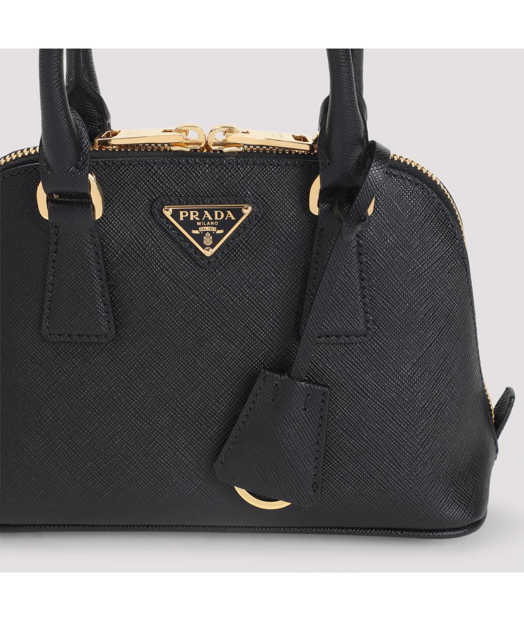 PRADA Черная кожаная сумка тоут, фото 5