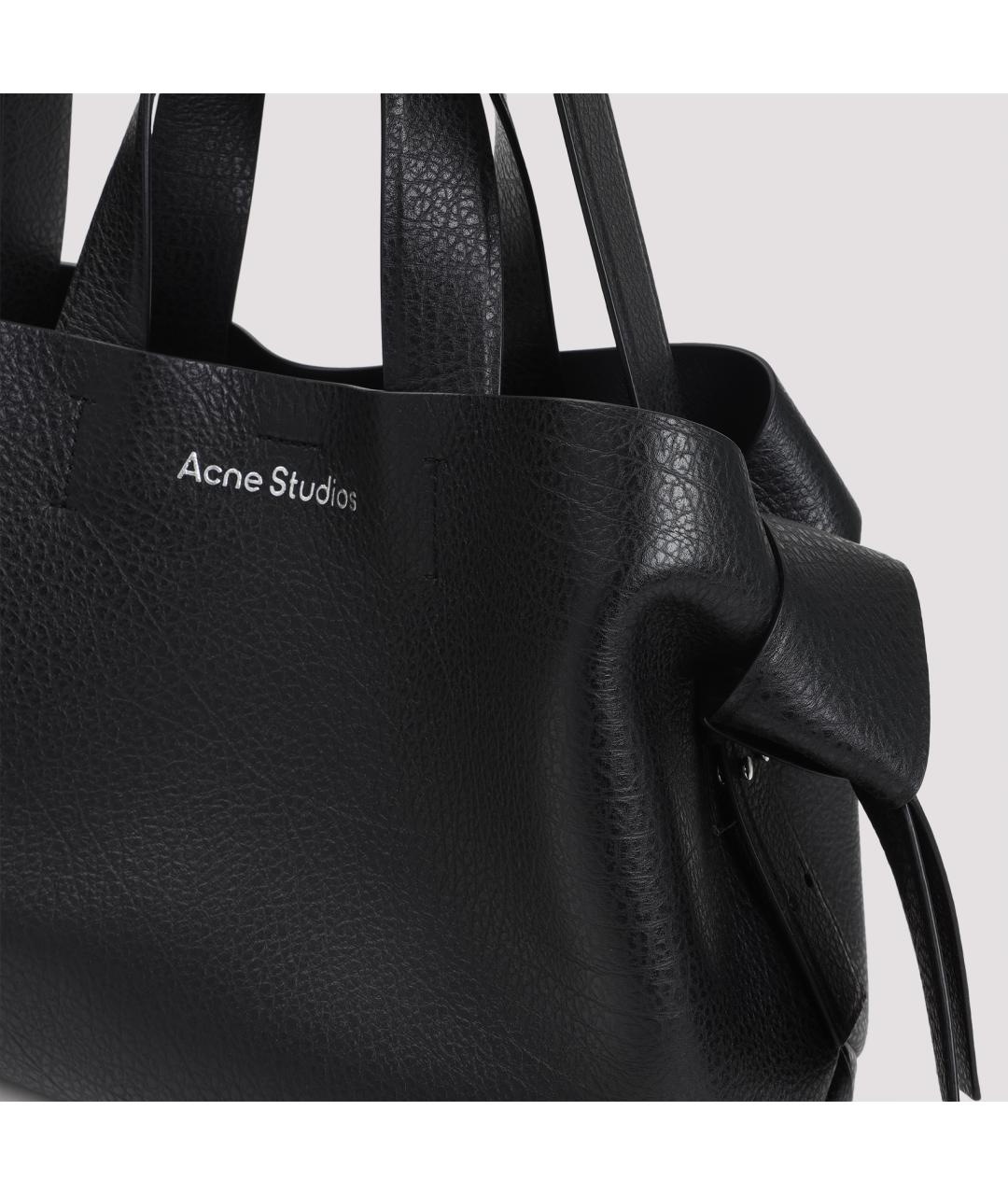 ACNE STUDIOS Черная кожаная сумка тоут, фото 5