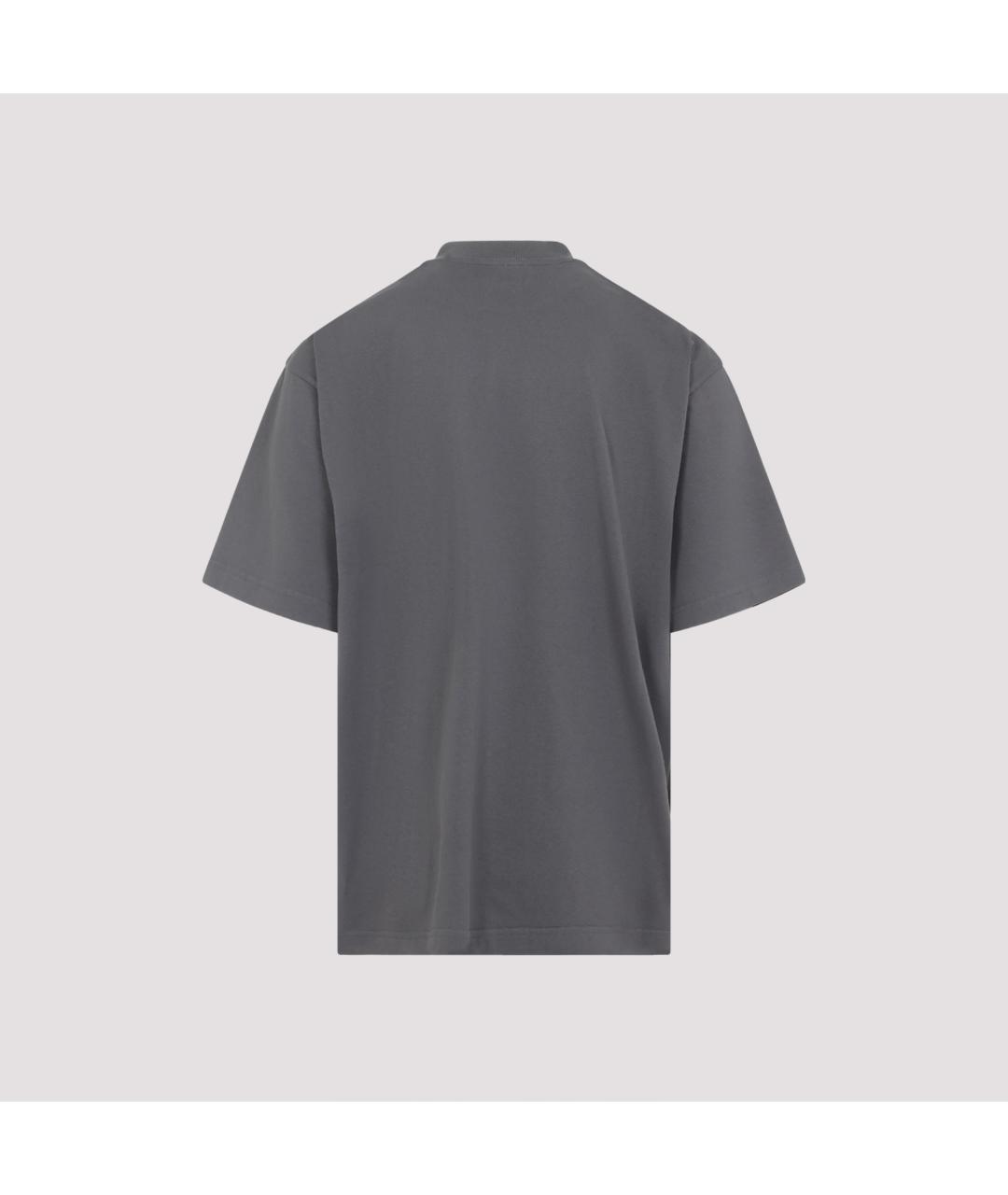 BALENCIAGA Антрацитовая хлопковая футболка, фото 4