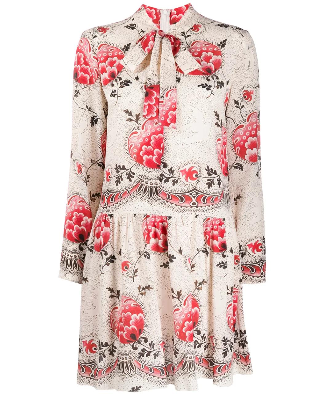 RED VALENTINO Мульти шелковое повседневное платье, фото 1