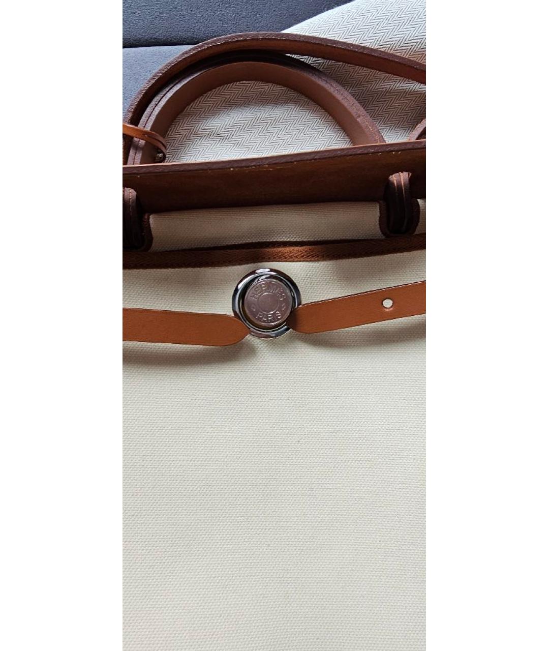 HERMES Бежевая кожаная сумка тоут, фото 3