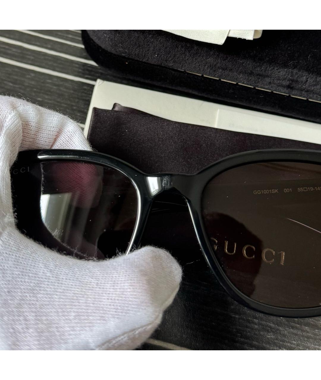 GUCCI Черные пластиковые солнцезащитные очки, фото 4