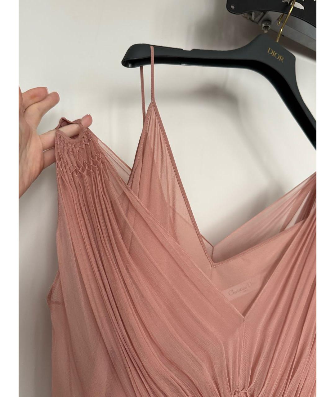 CHRISTIAN DIOR Коралловое шелковое вечернее платье, фото 4