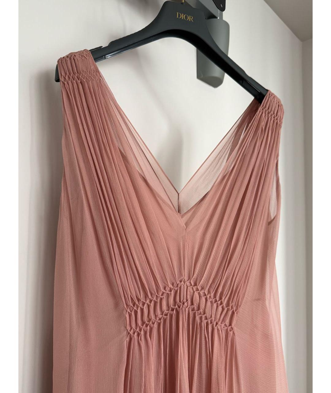 CHRISTIAN DIOR Коралловое шелковое вечернее платье, фото 3