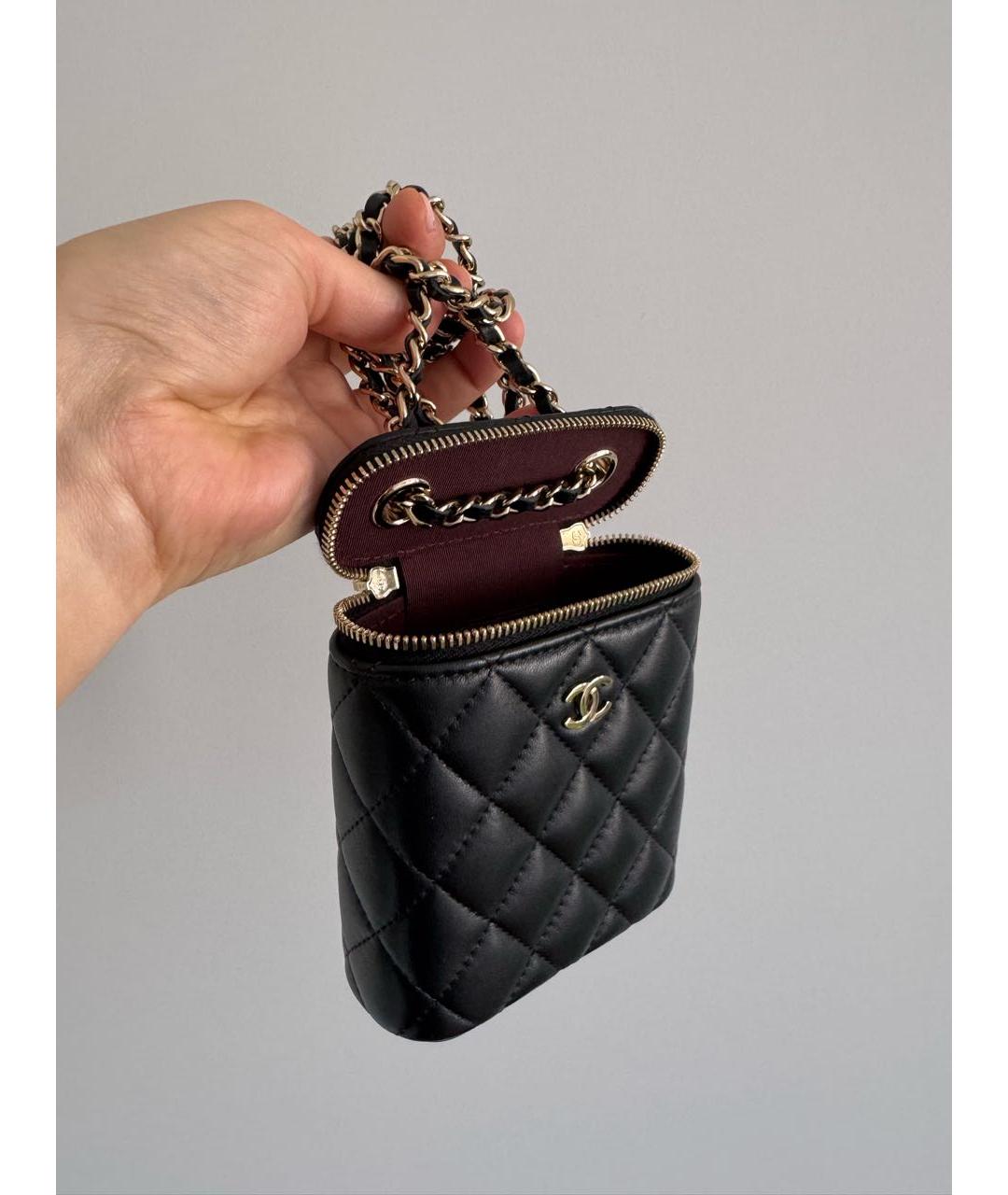 CHANEL Черная кожаная сумка через плечо, фото 4
